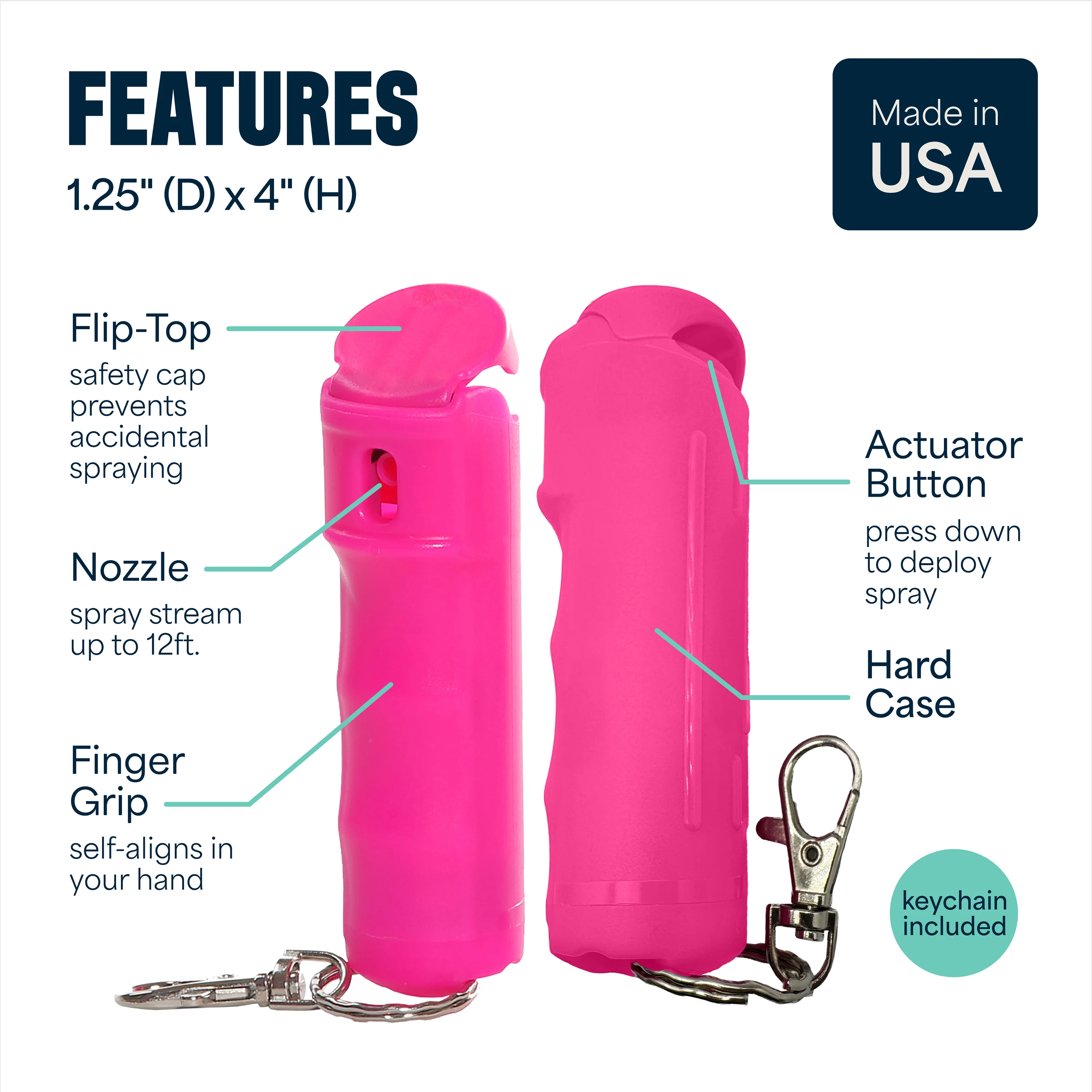 Mace Flip Top Compact Hard Case Pepper Spray - Pink - Image 7