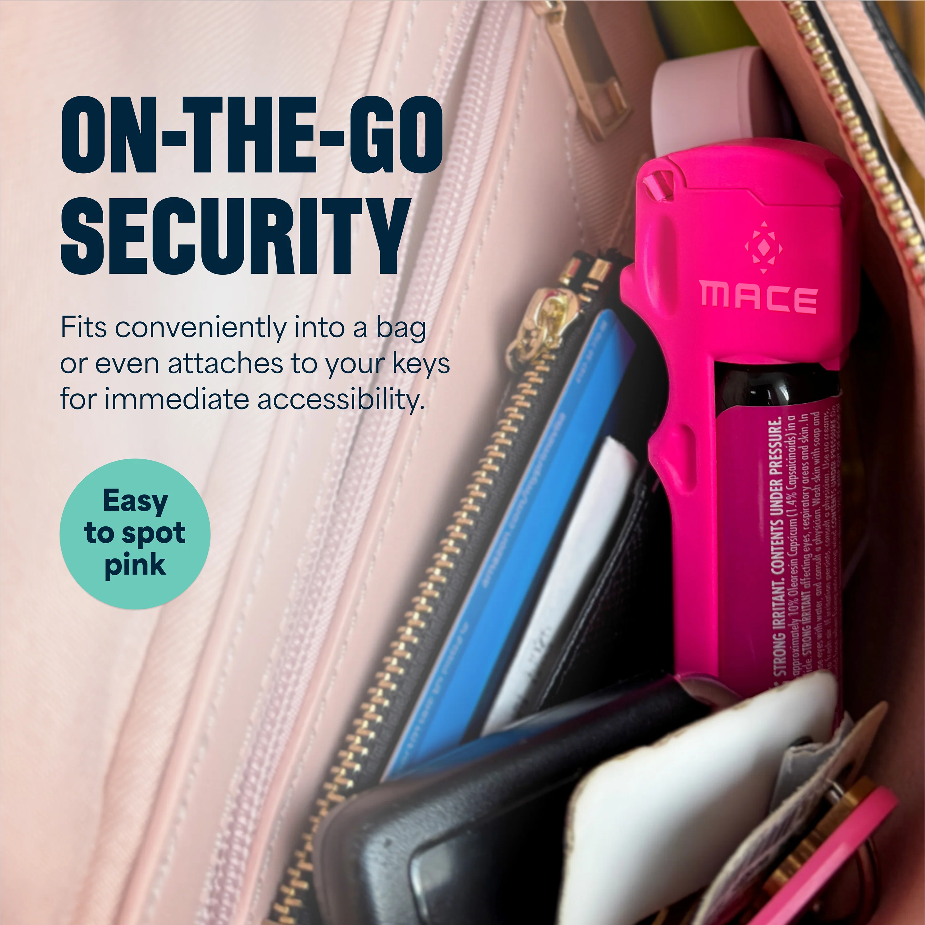 Mace Ergo Stun Gun with LED & Personal Model Pepper Spray - Pink - Image 3