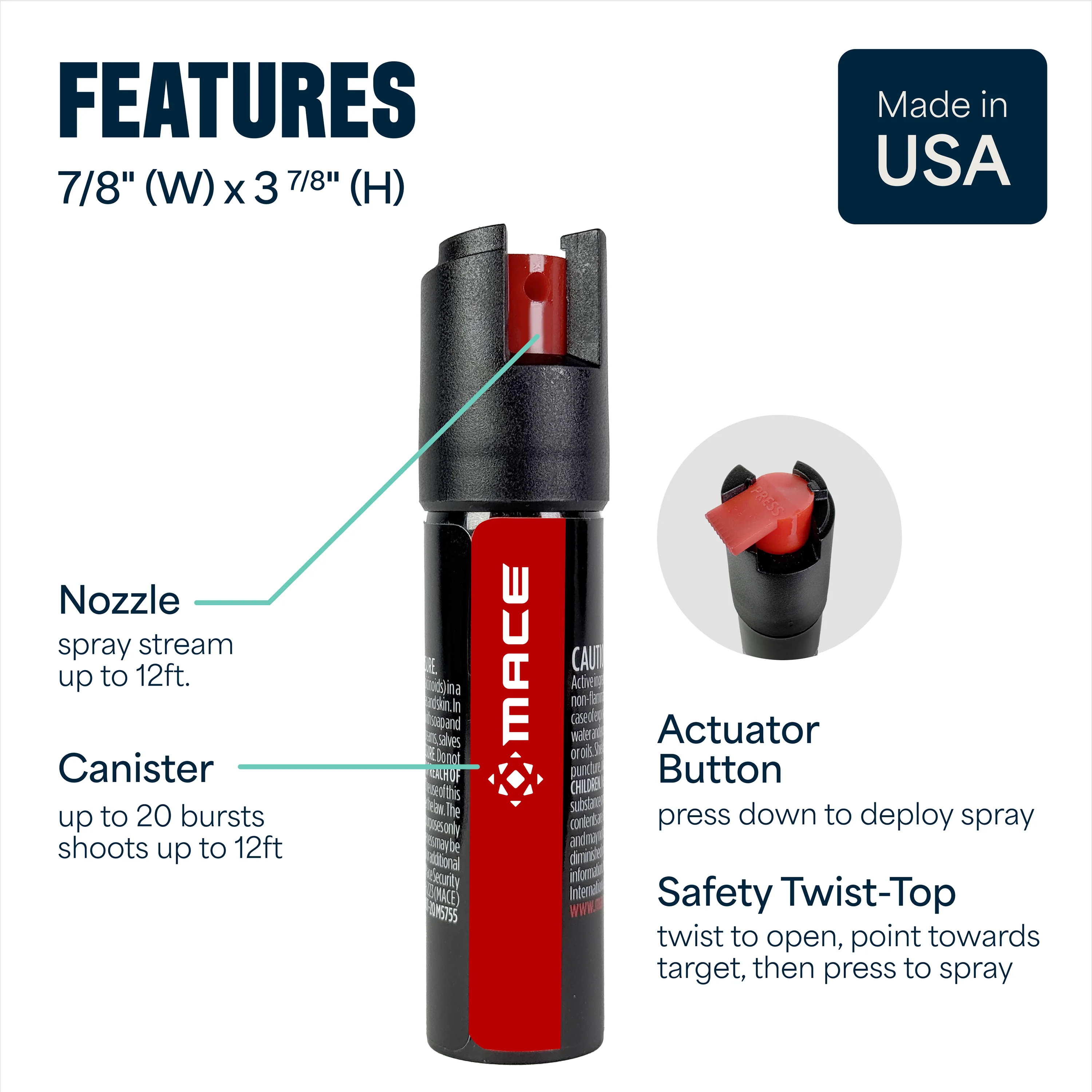 Mace 2 Pack Twist Lock Pepper Spray - Black/Red - Image 6