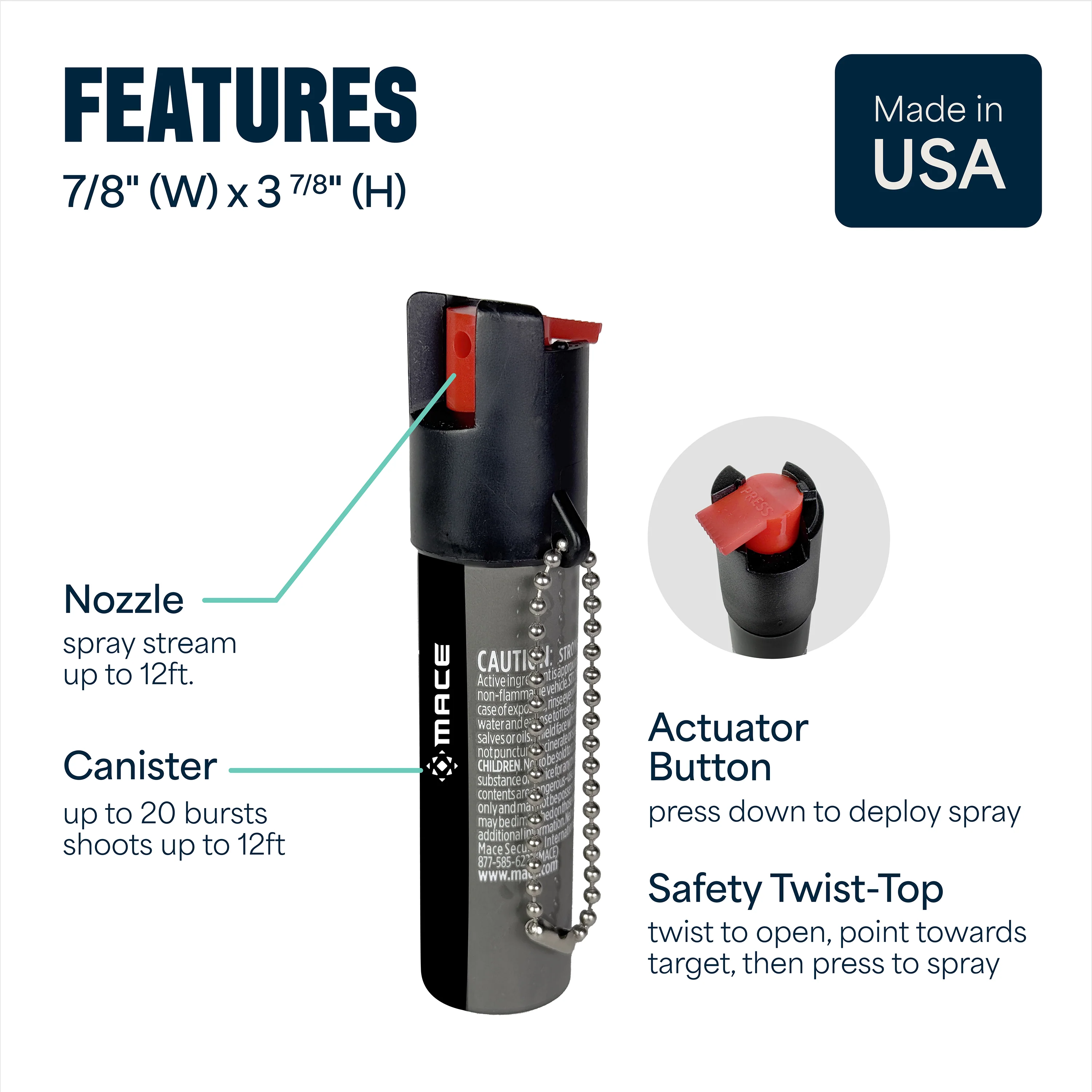Mace Twist Lock Pepper Spray - Gray - Image 7