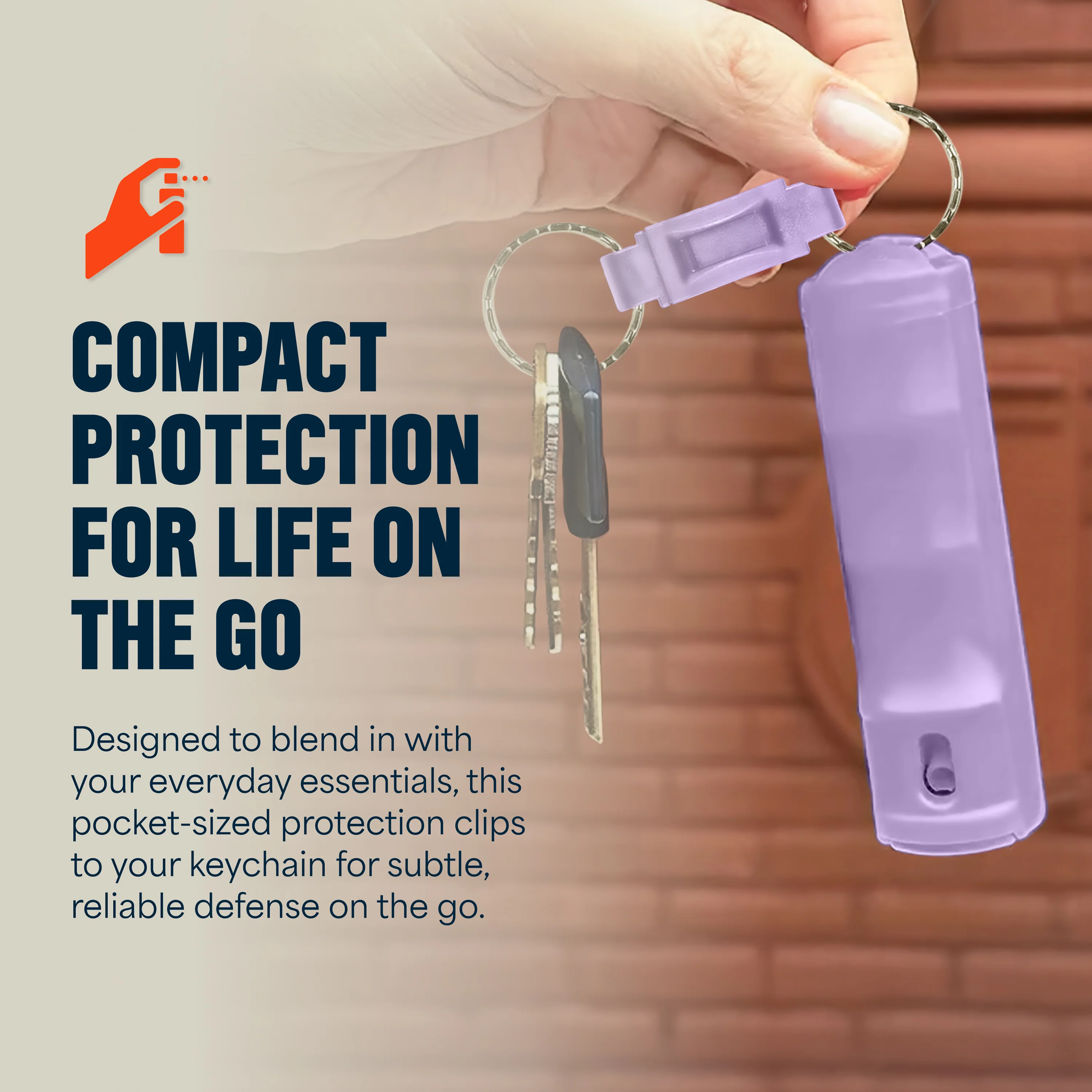Quick Release Compact Hard Case Pepper Spray 3 Pack - Lilac - Image 5