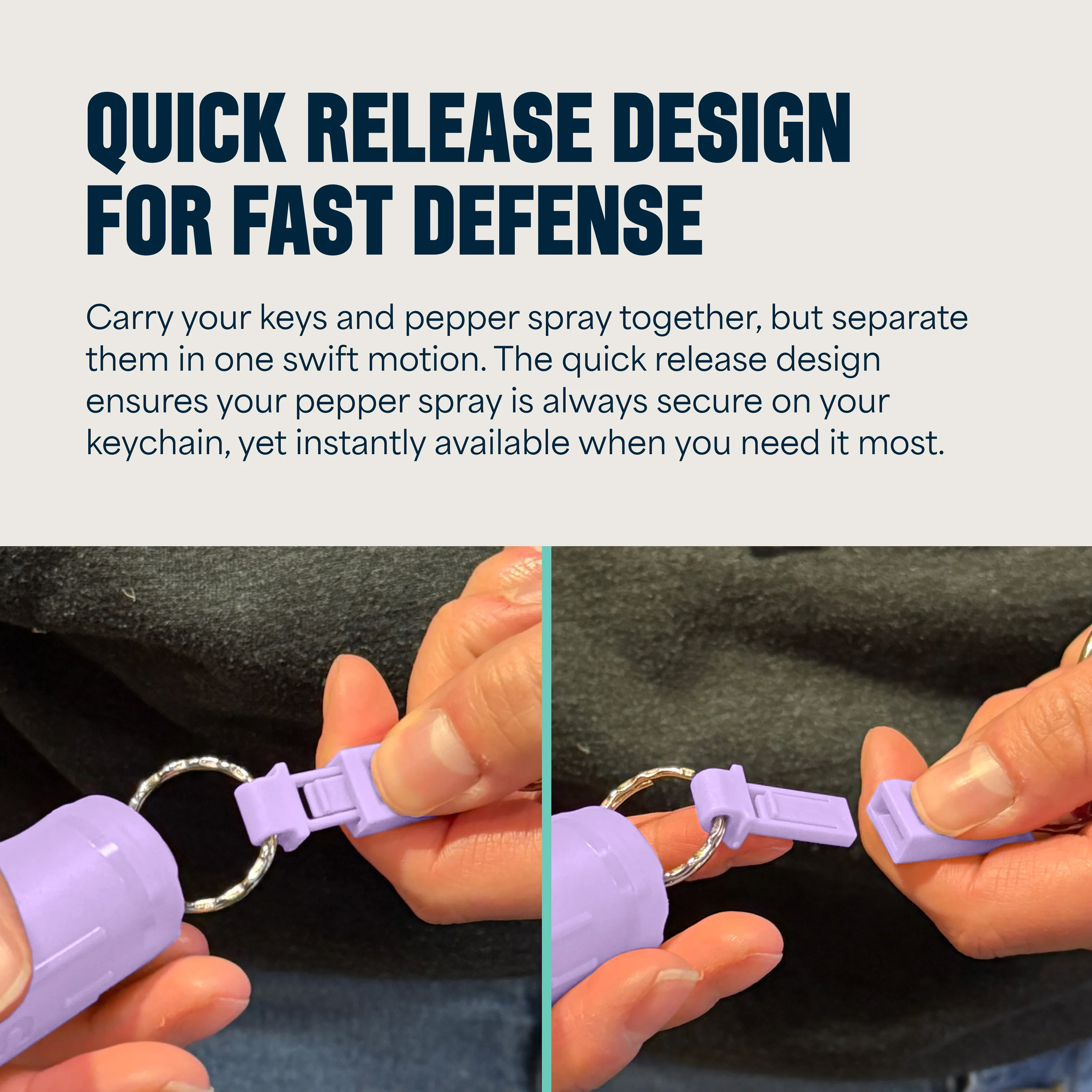 Quick Release Compact Hard Case Pepper Spray 3 Pack - Lilac - Image 7