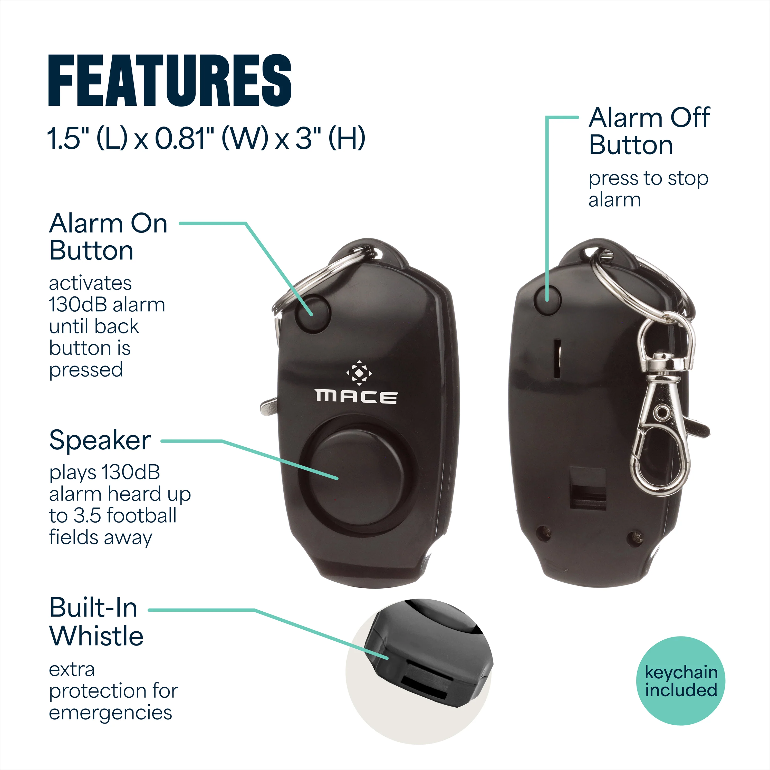 Mace Ergo Stun Gun, Alarm, & Compact Hard Case Pepper Spray - Black - Image 13