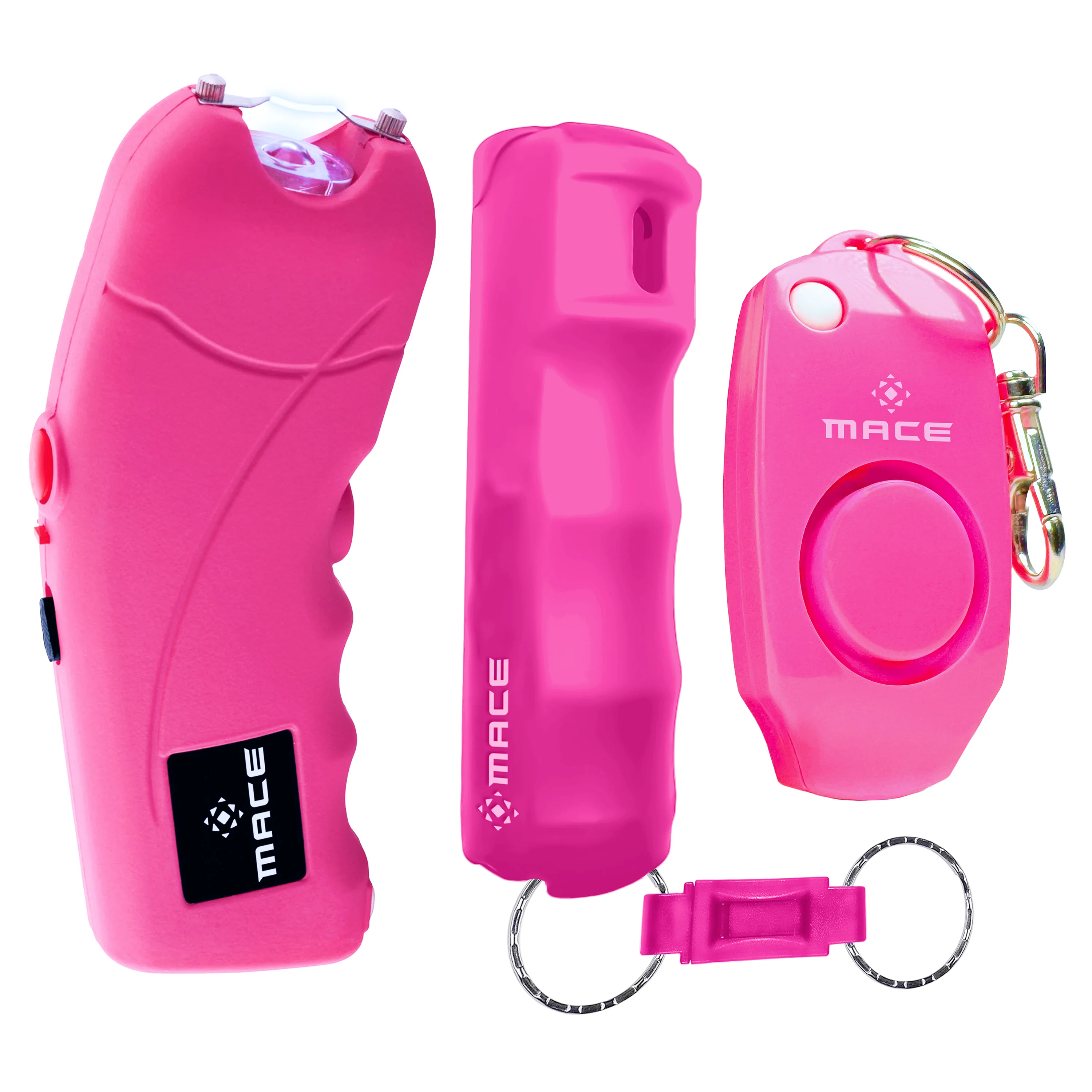 Mace Ergo Stun Gun, Alarm, & Compact Hard Case Pepper Spray - Pink