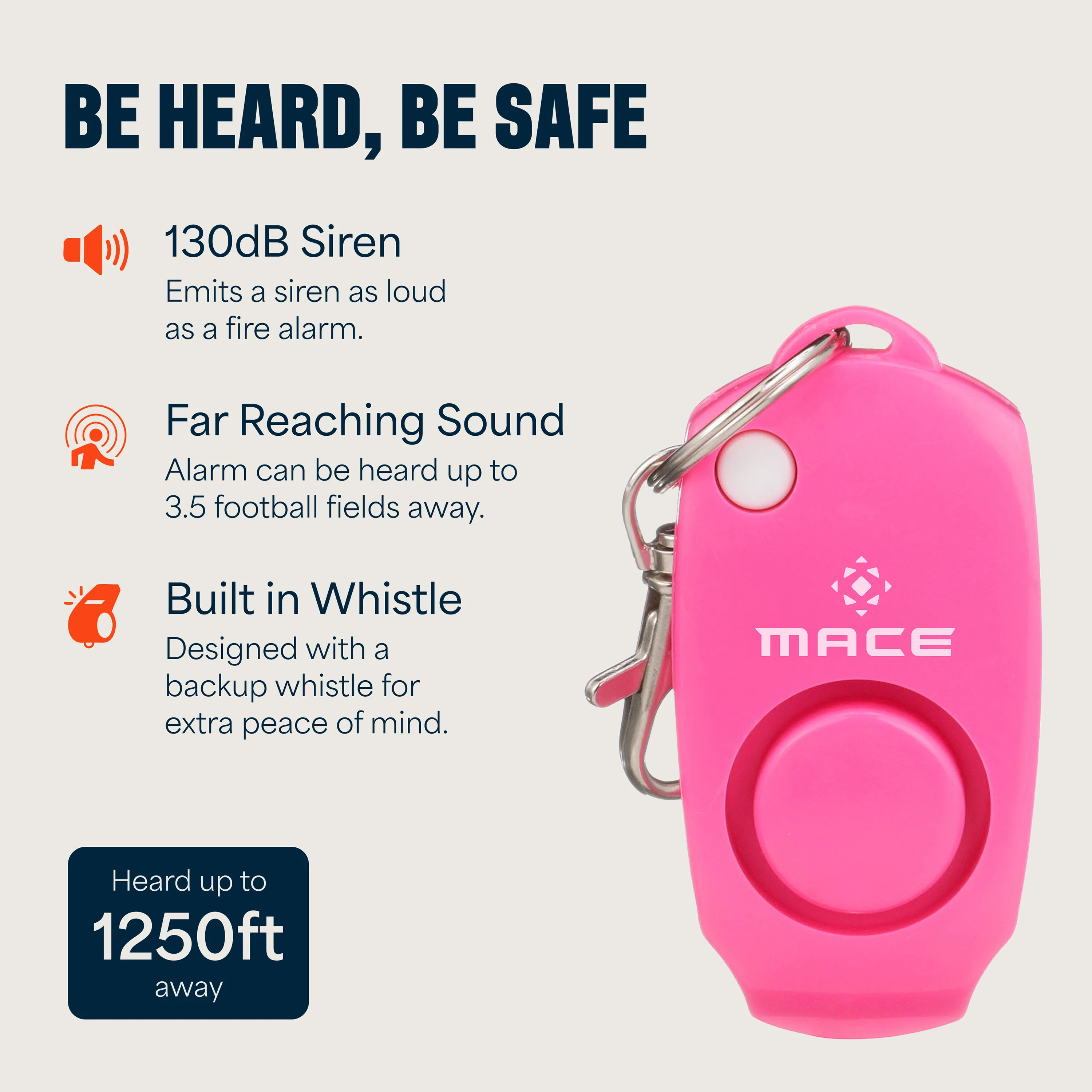 Mace Ergo Stun Gun, Alarm, & Compact Hard Case Pepper Spray - Pink - Image 9