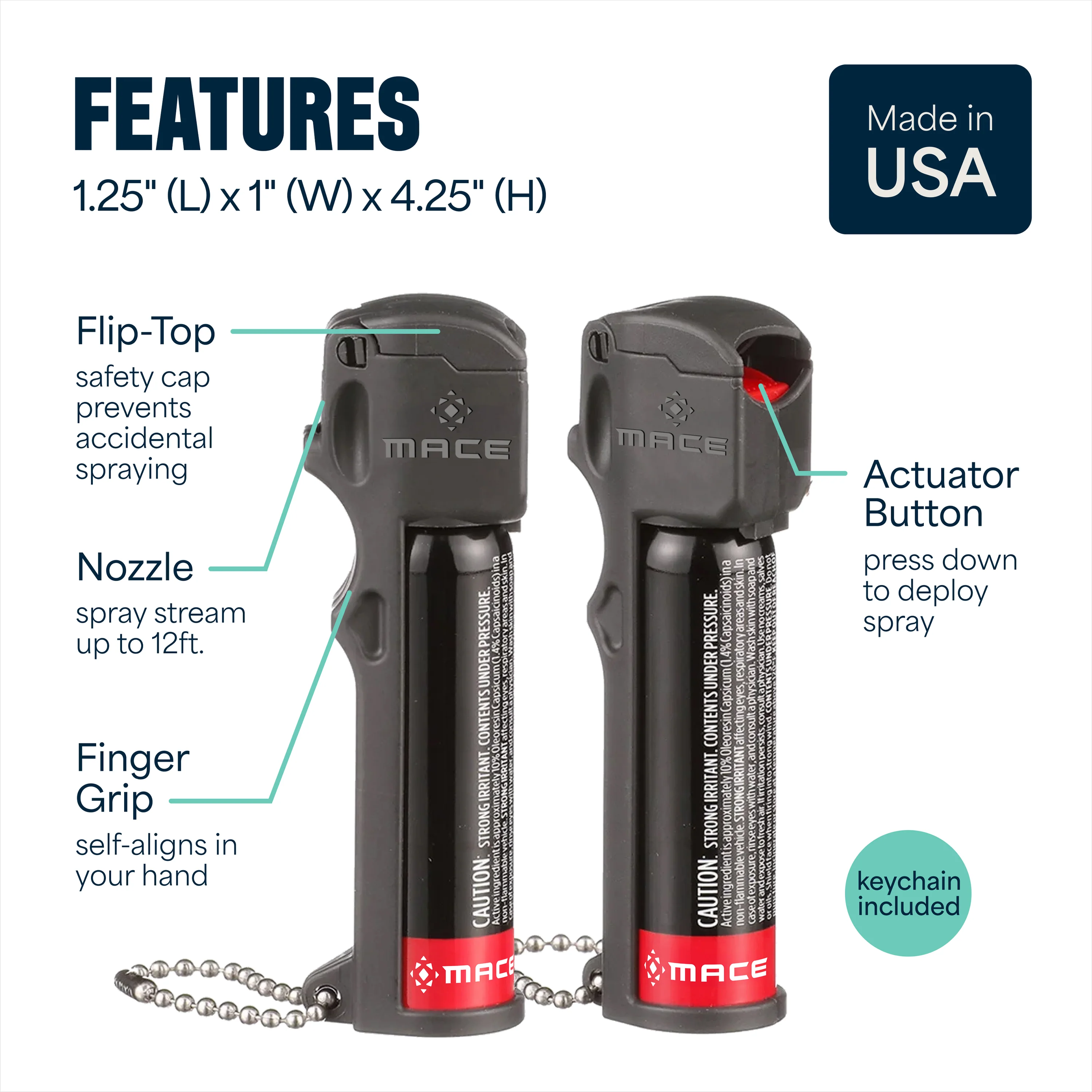Mace Personal Model Pepper Spray - Black - Image 6