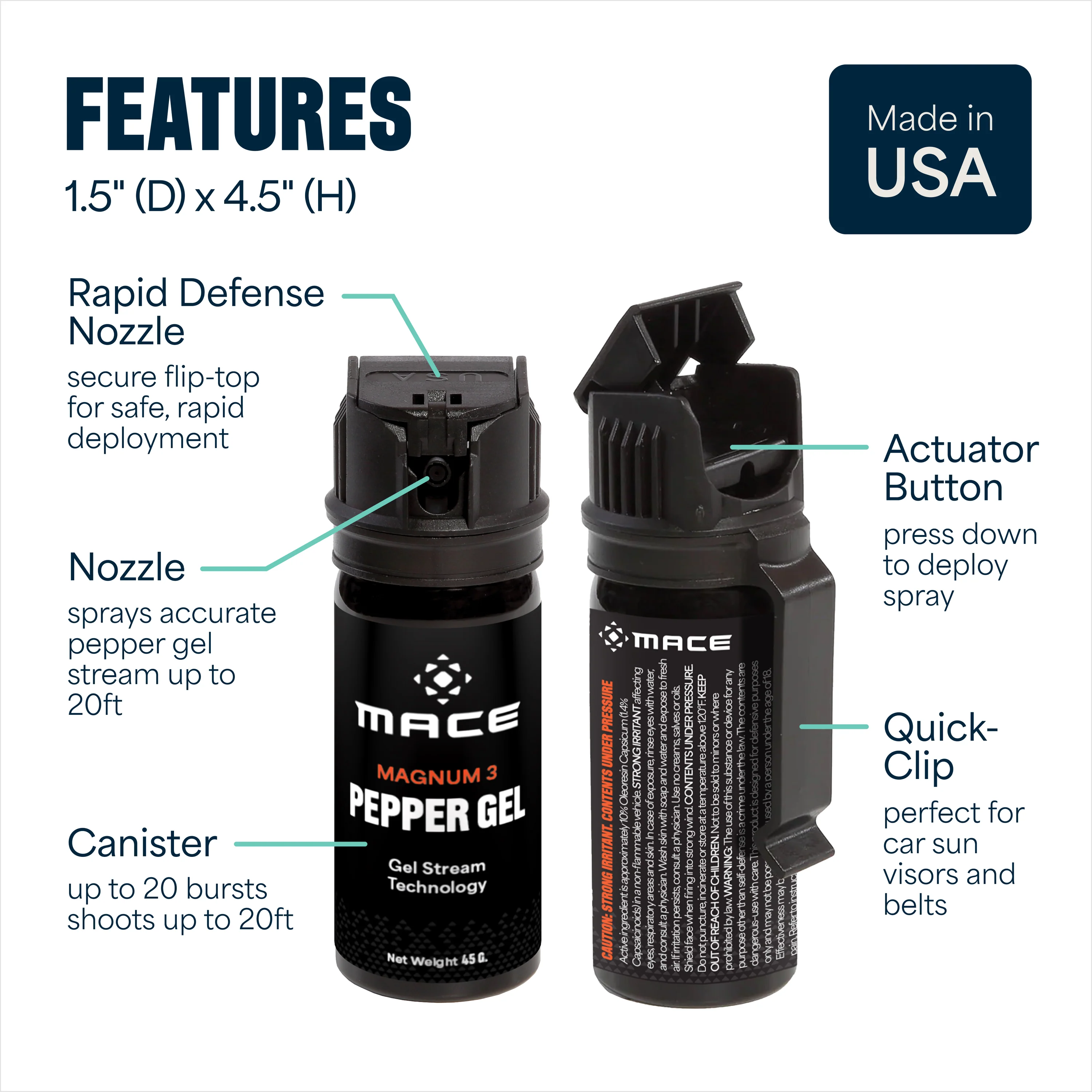 Mace Magnum 3 Flip Top Pepper Gel - Image 7