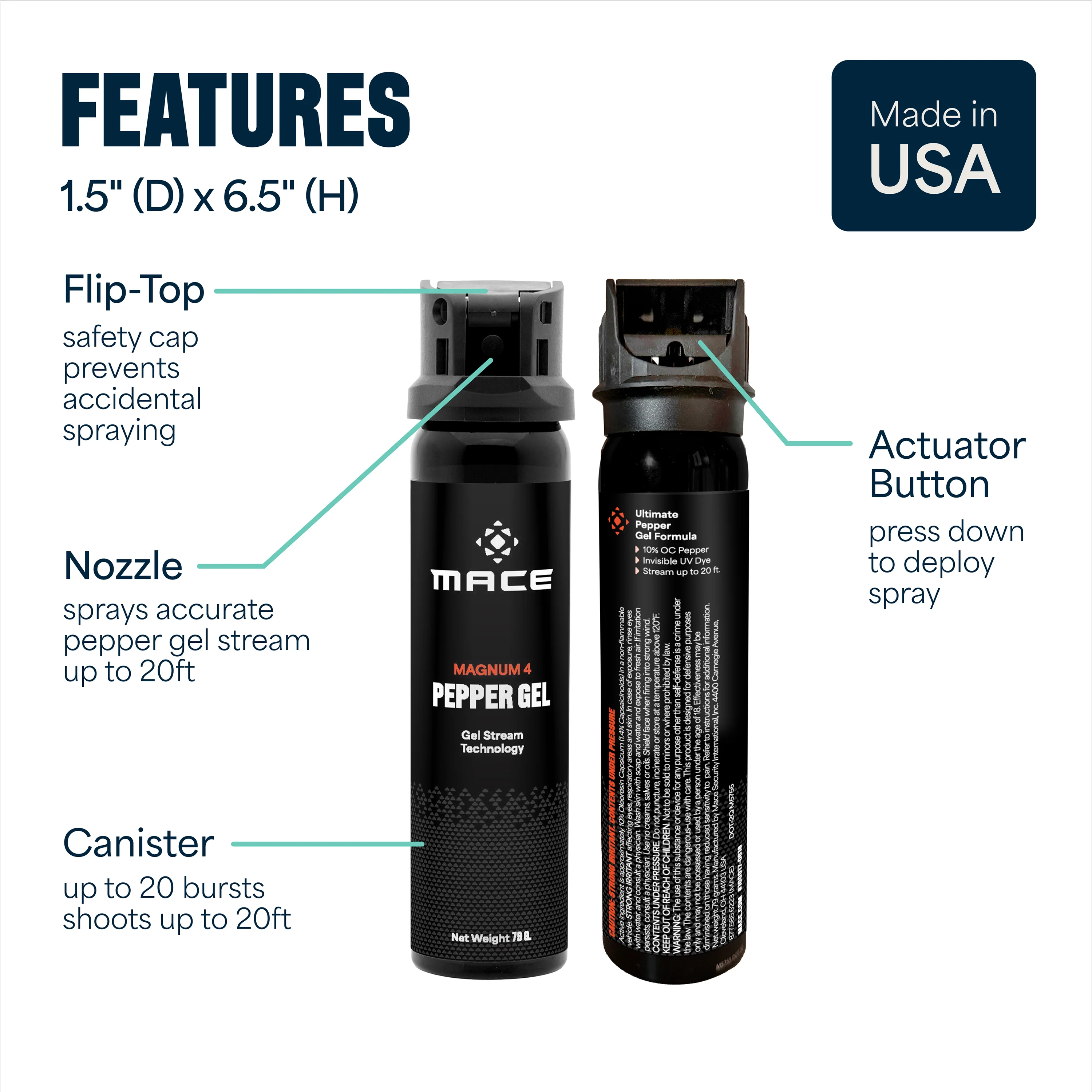 Mace Magnum 4 Flip Top Pepper Gel - Image 7