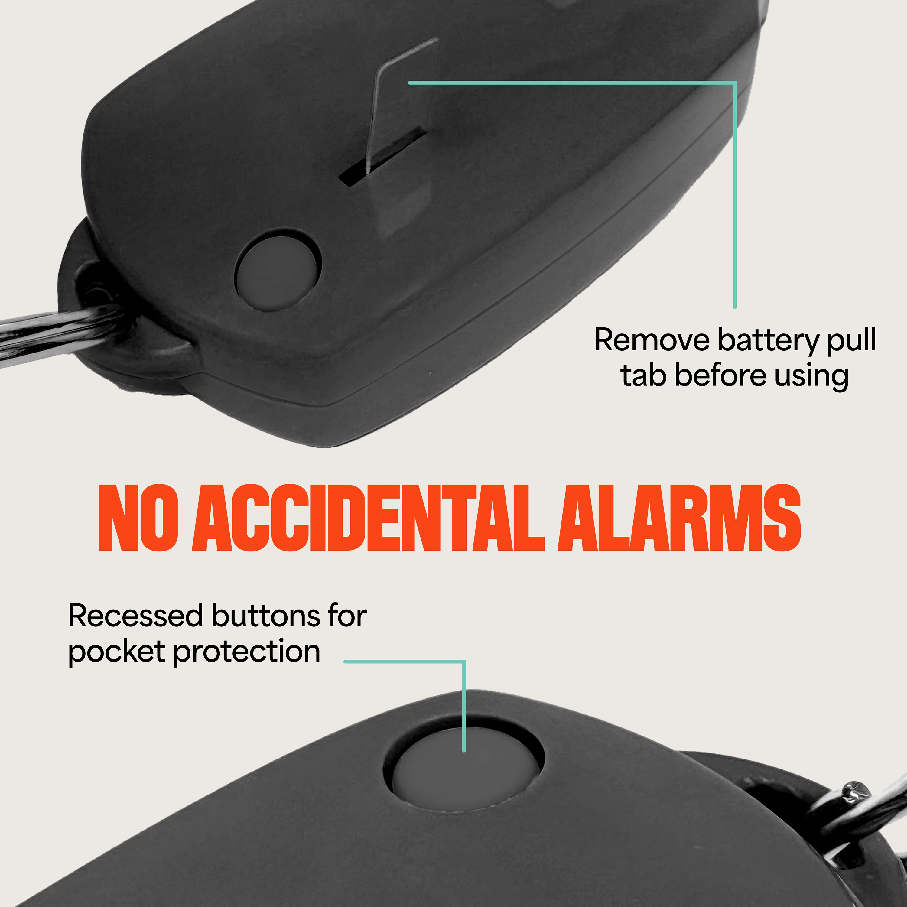 Mace Personal Safety Alarm with Keychain - Black - Image 6