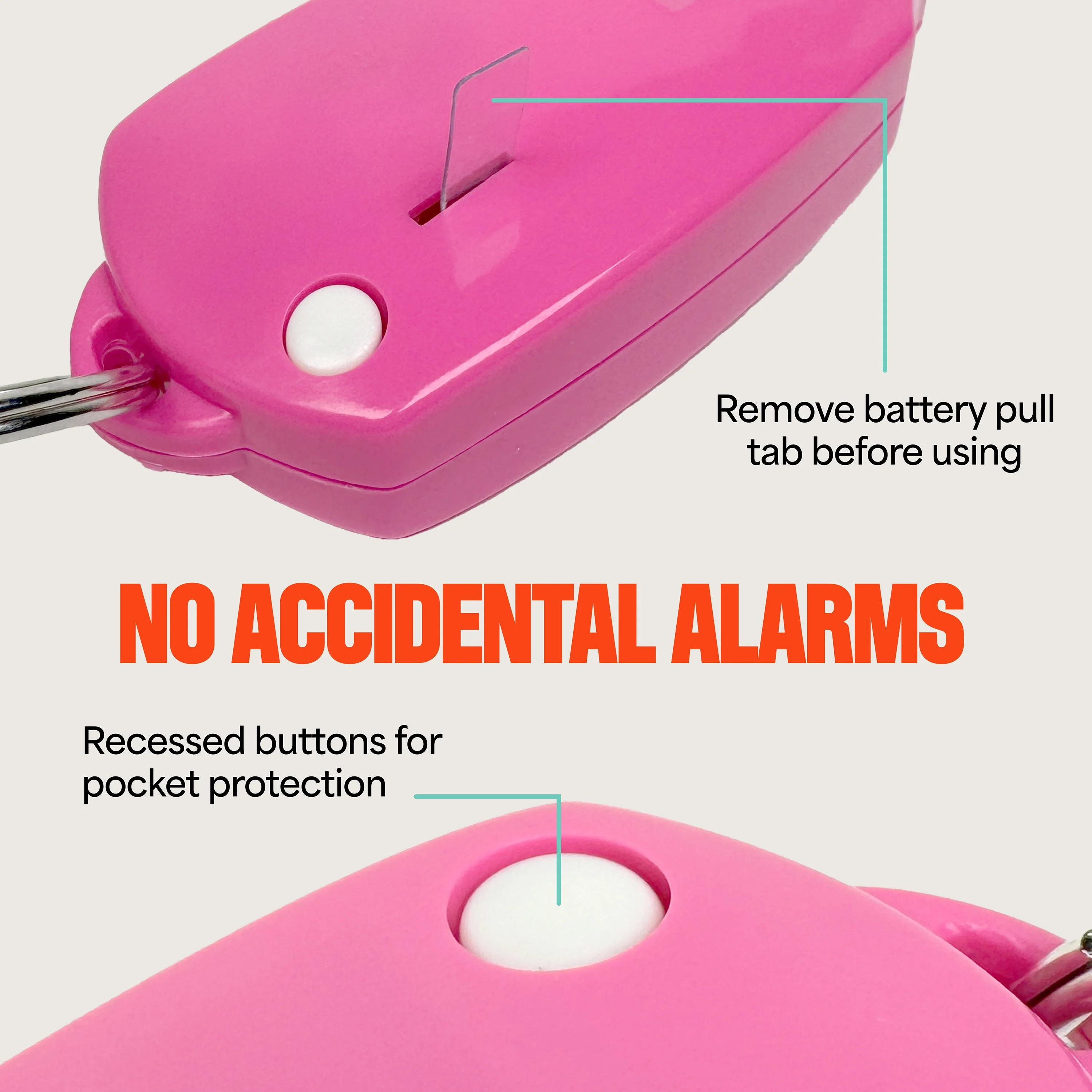 Mace Personal Safety Alarm with Keychain - Pink - Image 7