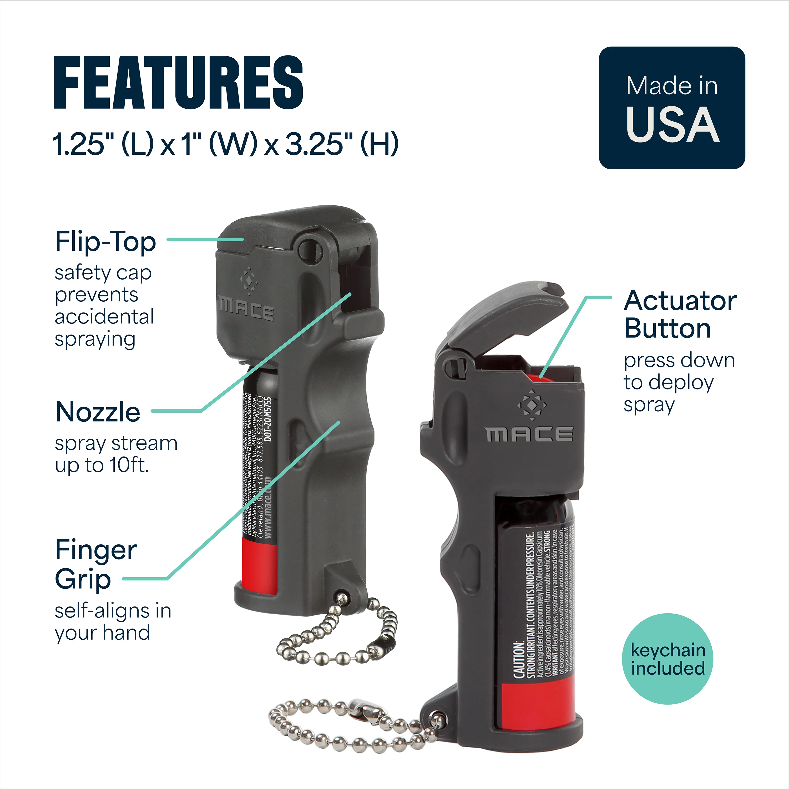 Mace Pepper Spray and Personal Alarm Combo Kit - Black - Image 7