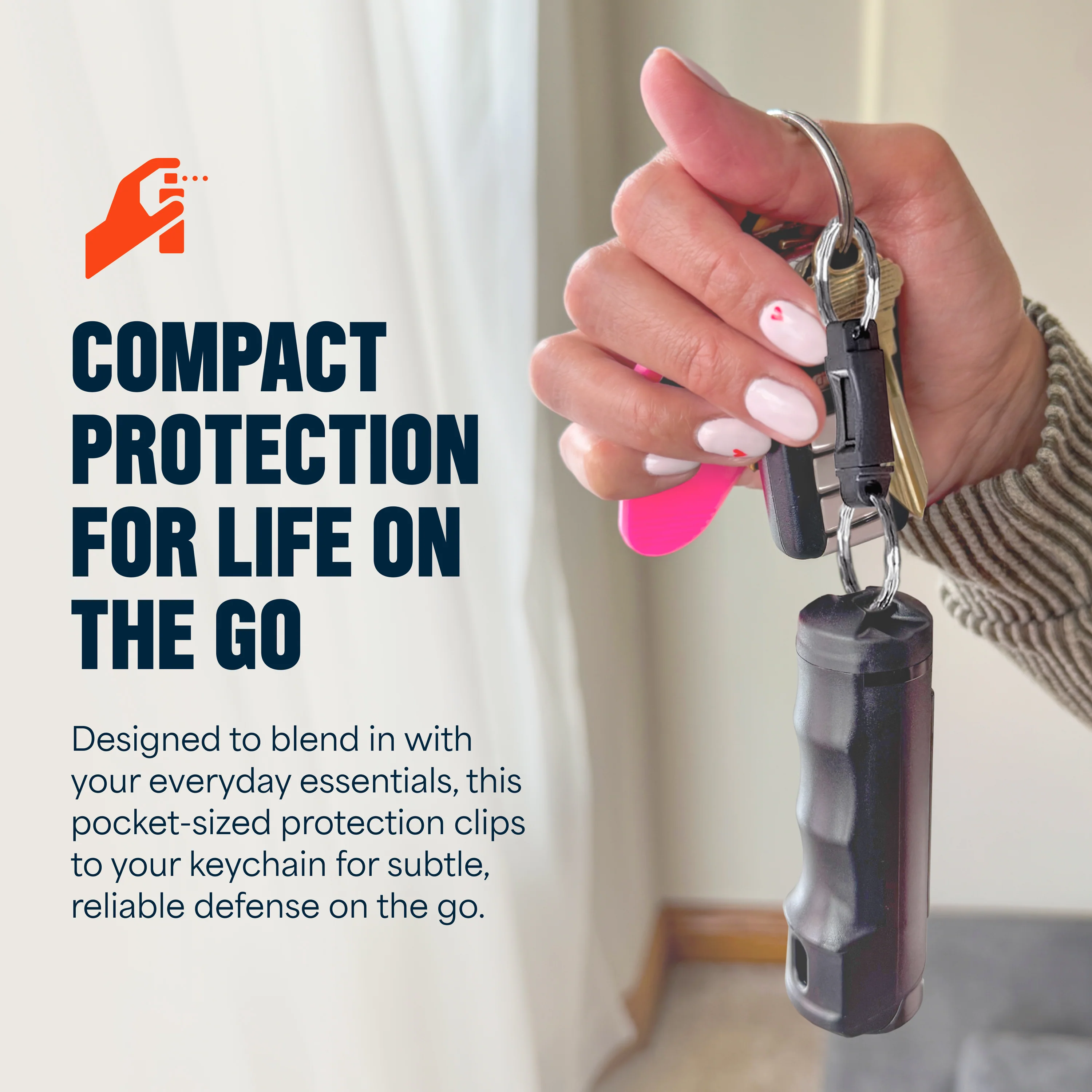 Quick Release Compact Hard Case Pepper Spray 3 Pack- Black - Image 5