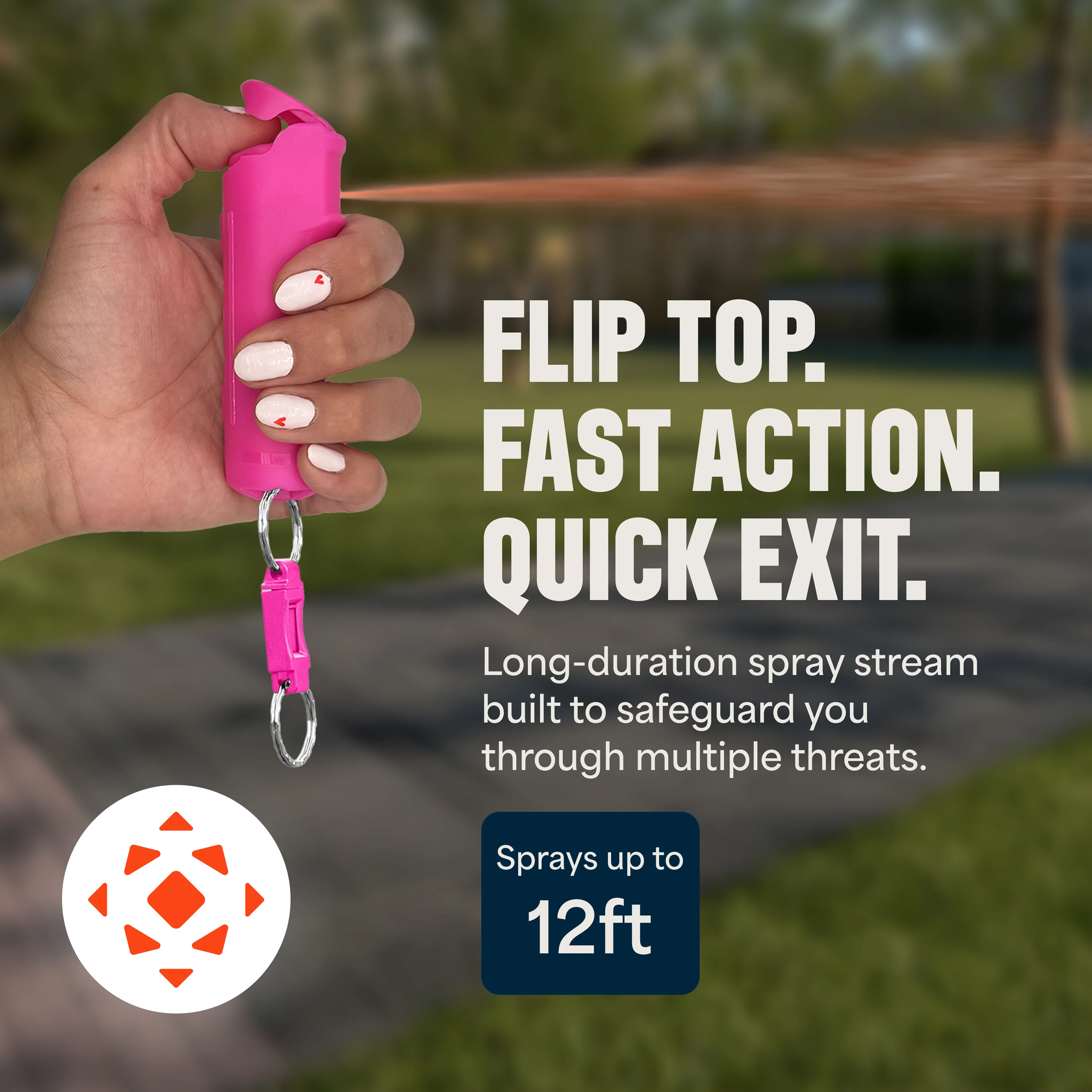 Quick Release Compact Hard Case Pepper Spray 2 Pack - Pink - Image 2