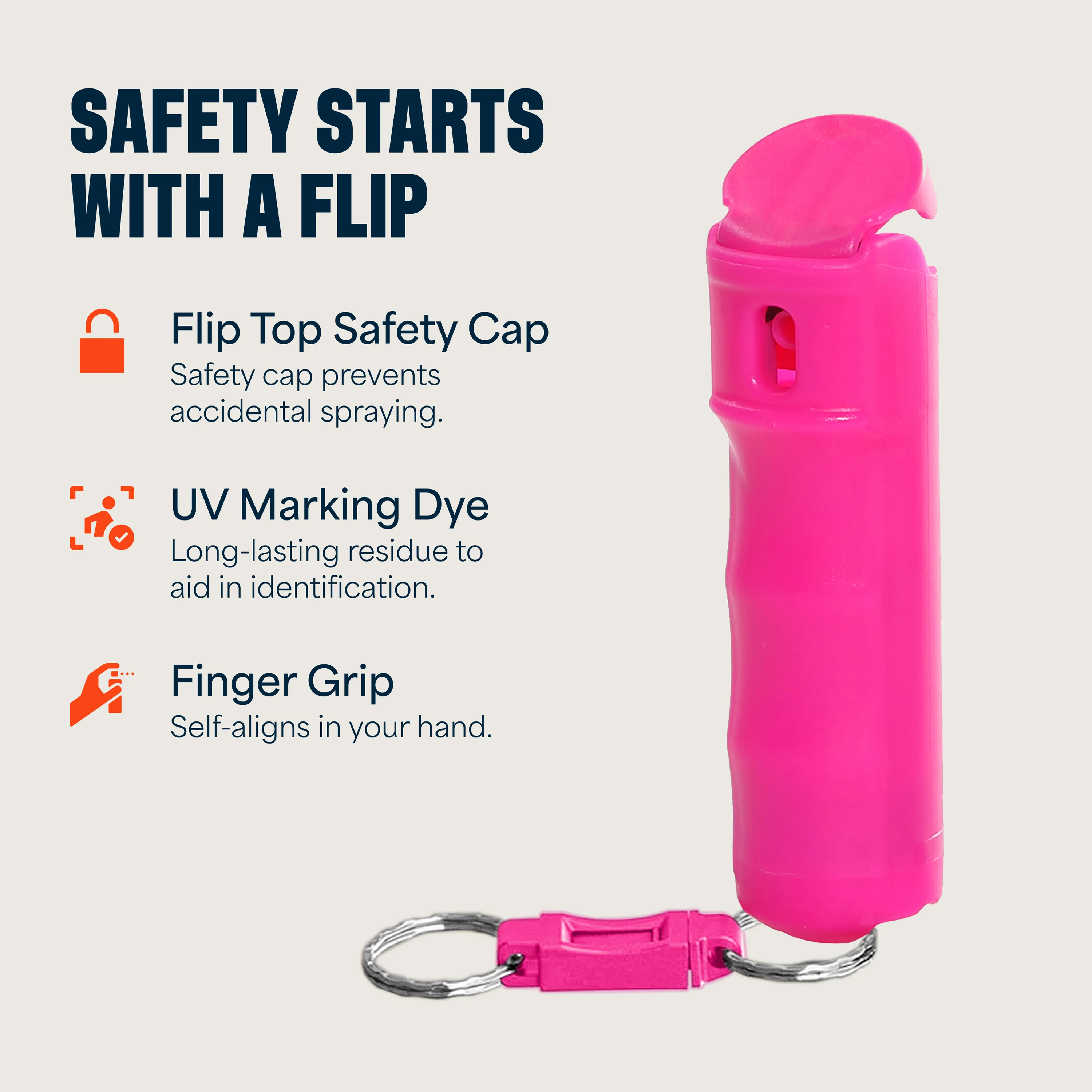 Quick Release Compact Hard Case Pepper Spray 2 Pack - Pink - Image 3