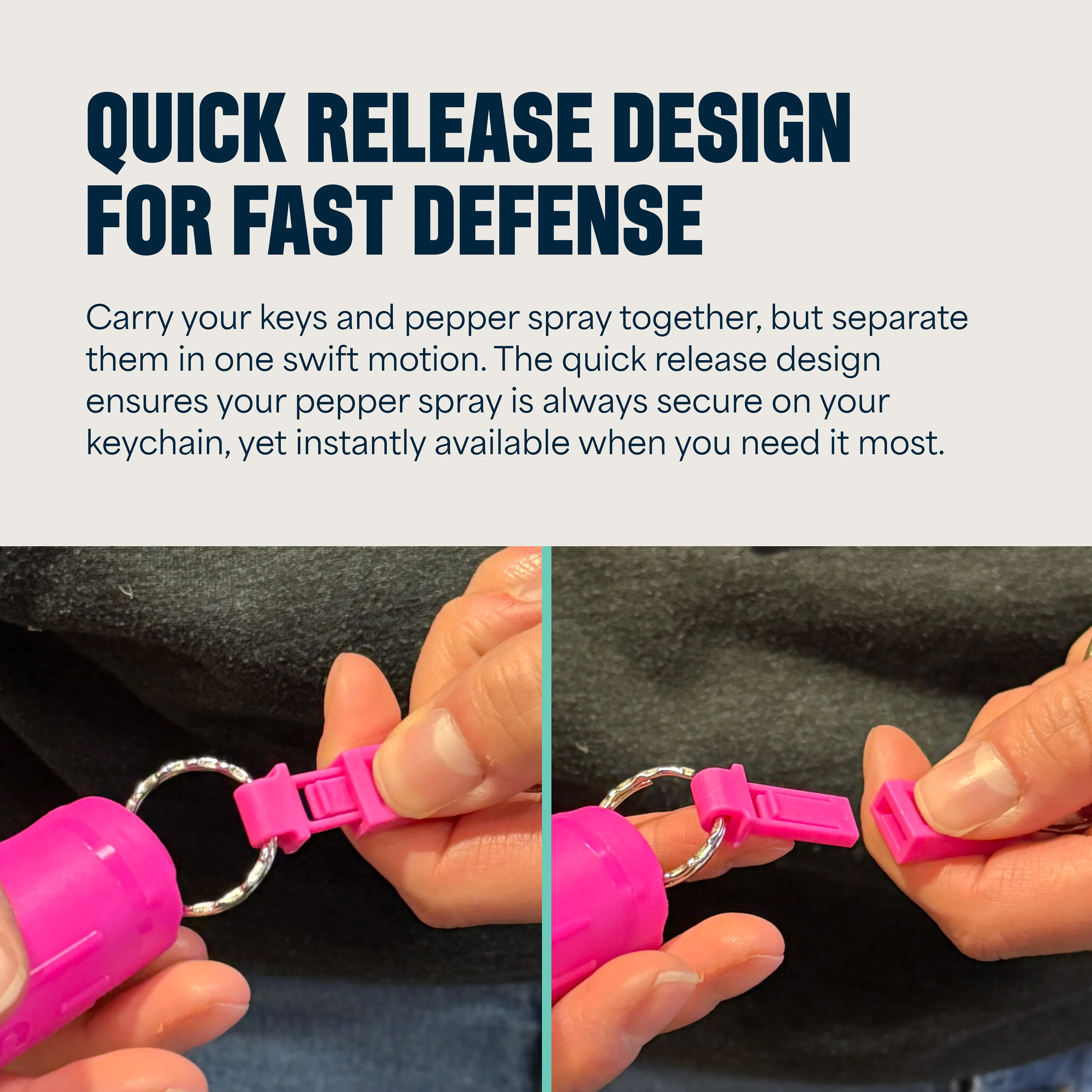 Quick Release Compact Hard Case Pepper Spray 3 Pack - Pink - Image 7