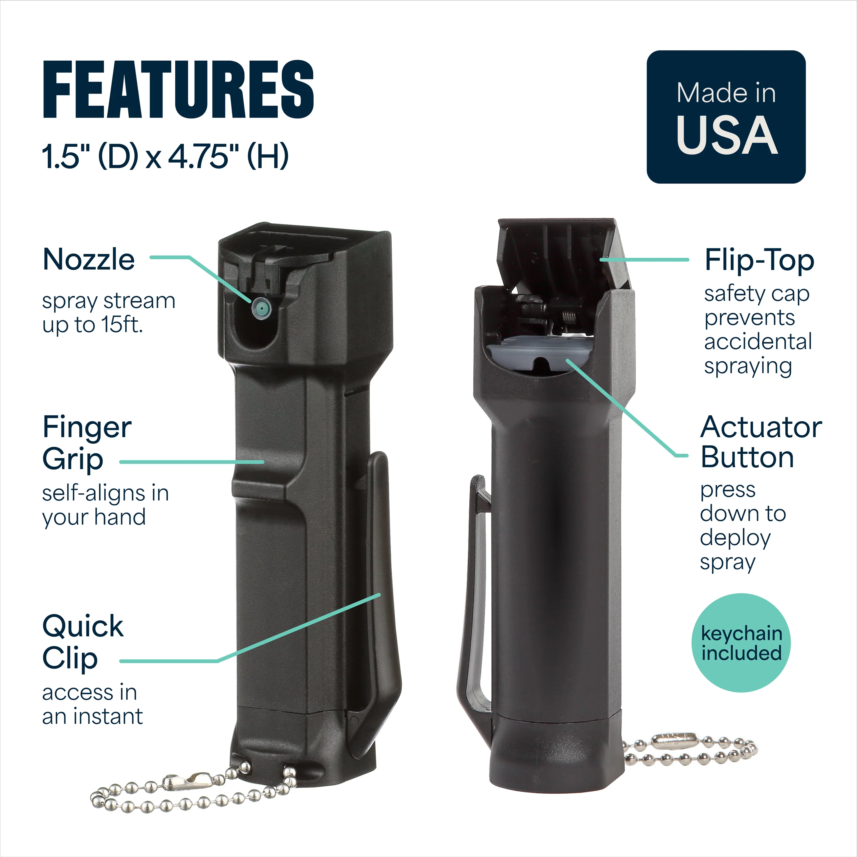 Mace 3-in-1 Flip Top Police Model Pepper Spray - Image 6